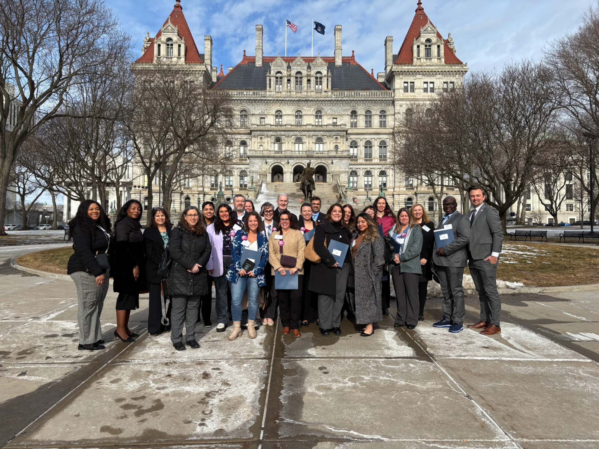 Group of HR professionals in front of NYS Capital building